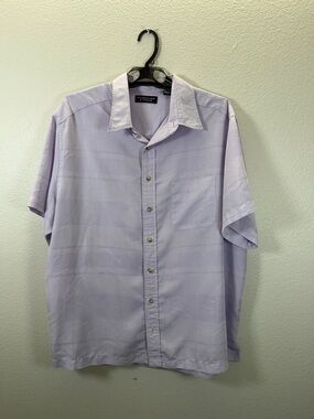 Roundtree & Yorke Short-Sleeve Button-Up Shirt - Light Lavender